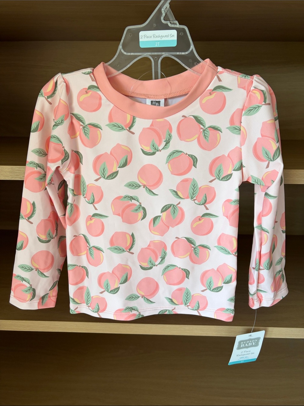 ✨$15✨🍑Hudson Baby Girls’ 2-Piece Swim Rashguard Set | Pink Peach | 2T  NWT